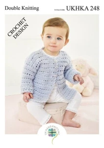 UKHKA Doppio Modello Maglia 248 Disegno Uncinetto per Cardigan e Gilet Bambino - Foto 1 di 1