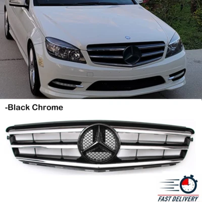 Front Grill W/Star For Mercedes Benz C-Class W204 C300 C350 2008-2014 Grille - Image 1 of 4