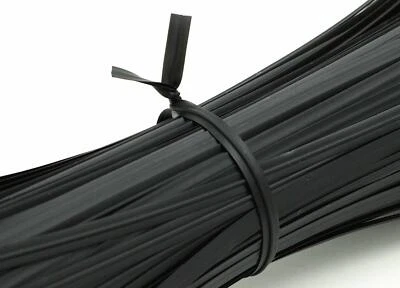 New uline black 6 inch plastic twist ties  gift ties cable ties  s2505bl - Image 1 of 4