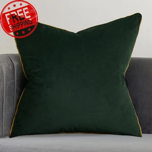 24 X 24 Inches Teal Green Solid Cushion Case Luxury Modern Square Throw Pillow C - Picture 1 of 12