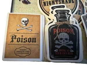 HALLOWEEN POISON BOTTLE LABELS NEW INVENTORY, POISON LABELS, Halloween - Picture 1 of 14