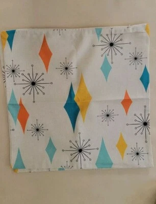 Mid-century Pillow Covers Linen Blend Set Of 2 Zipper Closure COVERS ONLY Lot 2 - Image 1 of 4