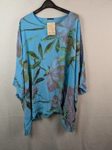 Made In Italy Ladies One Size Kaftan Print batwing sleeve new - Picture 1 of 10