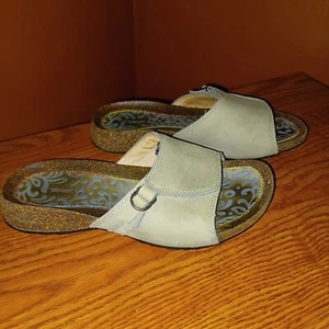 Teva Womens Adjustable Comfort Flat Slip On Slide Sandals Size 6.5 Greenish Blue - Picture 1 of 6