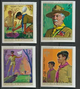 Scouts Anniversary of World Scoutism Fujeira Mint NH Imperf Set of 4 Super Deal - Picture 1 of 1