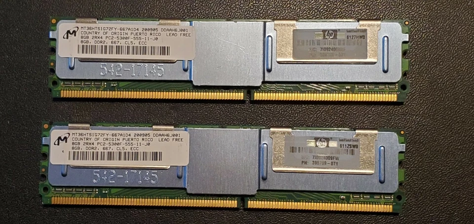 Micron/HP 16GB (4 x 4GB) 2Rx4 PC3-10600R DDR3 Server RAM Memory - Image 1 of 4