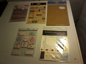 5X ABBELLIMENTI/ADESIVI PER SCRAPBOOKING NUOVI A TEMA DIVERSO (F) - Foto 1 di 3