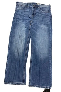 TK Axel Jeans Men's 38x31 Blue Denim Slim Boot Stretch Cotton Blend Embroidered - Picture 1 of 10