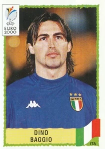 174 DINO BAGGIO # ITALIA ITALY BLACK BACK STICKER PANINI UEFA EURO 2000 - Picture 1 of 2