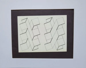 Josef Albers "Par de Constelaciones Estructurales" (55) Litografía Desplazada Mate 1961 - Imagen 1 de 2