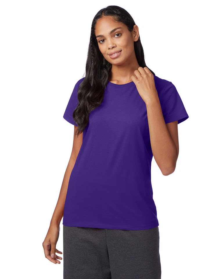 Hanes Damas Perfect-T Elegante Camiseta Informal Lisa - SL04 Foto 1 de 1