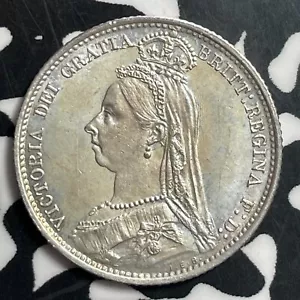 1887 G.B. 6 Pence Sixpence Lot#T1516 Silver! High Grade! Beautiful! KM#759 - Picture 1 of 2