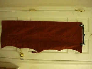 Home Trends Set of 5 Valance Autumn Red Teardrop with Trim 50" W X 20" L NEW - Picture 1 of 9