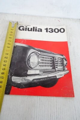 manuale uso manutenzione Alfa Romeo Giulia 1300 1964 condizioni buone - Immagine 1 di 4