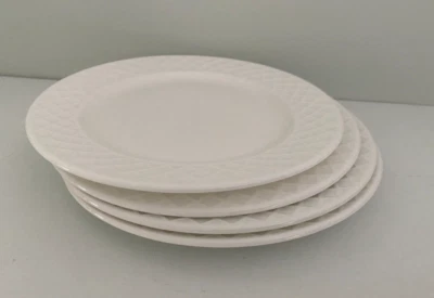 New Mikasa TRELLIS Set 4 Appetizer Serving Dessert Plates 6,5" Bone China White