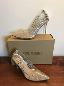 STEVE MADDEN Vala R Strass klar Stiletto Heels, Glitzer, spitz zulaufend 10 - Bild 1 von 8