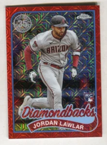 2024 Topps '89 Topps Silver Pack Chrome Red Refractor Jordan Lawlar 3/5 A46 075 - Picture 1 of 2