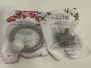 NEW Ryan & Rose Cutie Pat Pacifier & Teether (Slate) - Picture 1 of 1