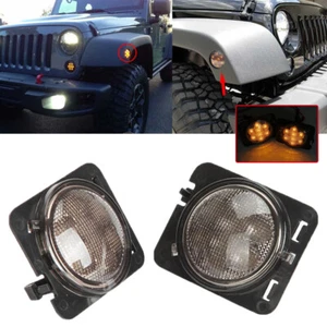 Luces de señalización laterales LED ámbar para guardabarros delantero para Jeep Wrangler JK 2007-2018 - Imagen 1 de 12