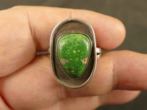 NAVAJO SPINNENNETZ TÜRKIS SILBER RING MID CENTURY VINTAGE TUCSON NACHLASS - Bild 1 von 7
