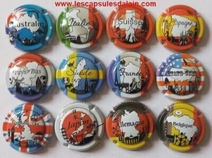 12 BELLES CAPSULES CHAMPAGNE GENERIQUE PLUS GRAND CONSOMMATEUR DE CHAMPAGNE REF - Picture 1 of 1