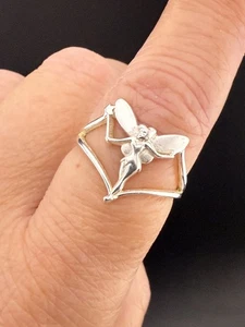 Disney Sterling Silber Tinkerbell Fee Ring Gr. 7 gemarkt 925 Vintage Schmuck - Bild 1 von 7