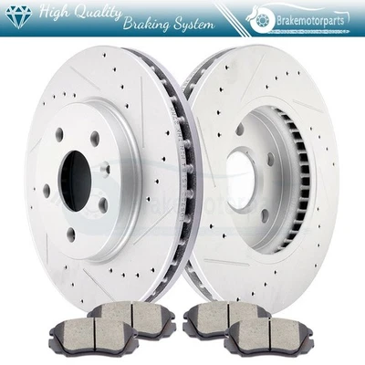Front Ceramic Brake Pads And Rotors Fits Buick Regal 2011-2018 Drill Slot - Image 1 of 4