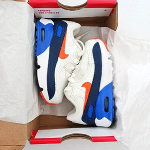 Nike Kleinkind Air Max 90 LTR (TD) weiß - Sicherheit Orange ~ Größe 4c ** Neu im Karton - Bild 1 von 9