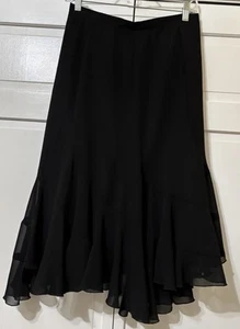 Vintage Onyx Nite Y2K Whimsigoth Fairy Asymetrical Midi Black Chiffon Skirt M - Picture 1 of 7