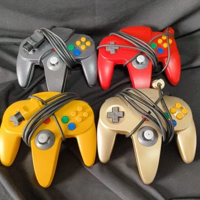 Nintendo 64 N64 Gold, Red, Blck and Yellow Controller 4-PCS /Not tested-h1020- - Image 1 of 4