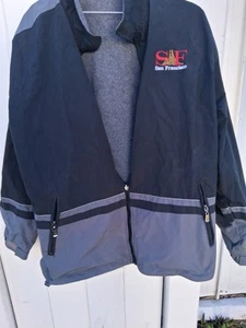 Vtg San Francisco Golden Gate Bridge Men’s Large Black Coat W/ Fleece - Picture 1 of 5