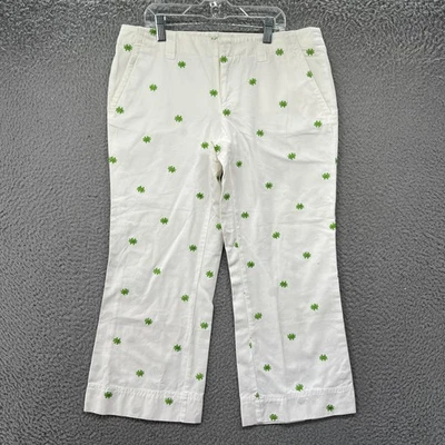 Lilly Pulitzer Pants Womens 4 White Palm Beach Fit Embroidered Crab Cotton - Image 1 of 4