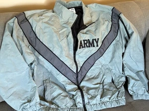 JWOD Skilcraft Jacket Army PFU Men M Gray Camo Full Zip Pocket Logo Embroidered - Picture 1 of 7