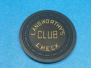 ———-LANGWORTHY’S————CLUB CHECK SALESMAN SAMPLE CASINO CHIP—-—RARE——-Z-3611 - Picture 1 of 3