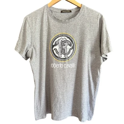 ROBERTO CAVALLI | Camiseta Gris Brezo Logo | Talla Grande Foto 1 de 4