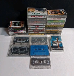 25x Rap/Hip-Hop Cassette Tape Lot + 5 Singles (30 Total) Rare 90's - Tested ✔️ - Imagen 1 de 10
