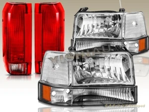 92-96 FORD BRONCO F-150/250 350 HEADLIGHTS CORNER BUMPER LIGHTS + Tail Lights - Picture 1 of 5