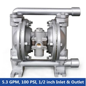 Air-Operated Double Diaphragm Pump 5.3GPM 1/2'' Inlet & Outlet Petroleum Fluids - Picture 1 of 8