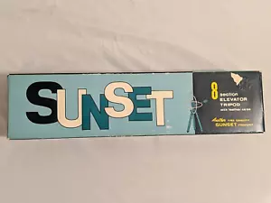 VTG SUNSET 8 SECTION ELEVATOR TRIPOD W/ CASE CHROME JAPAN - Picture 1 of 18