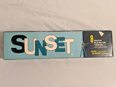 VTG SUNSET 8 SECTION ELEVATOR TRIPOD W/ CASE CHROME JAPAN - Image 1 of 4