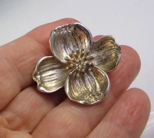 Tiffany & Co Vintage BIG Sterling Silver Dogwood Flower 12.9 Gram SINGLE Earring - Picture 1 of 4