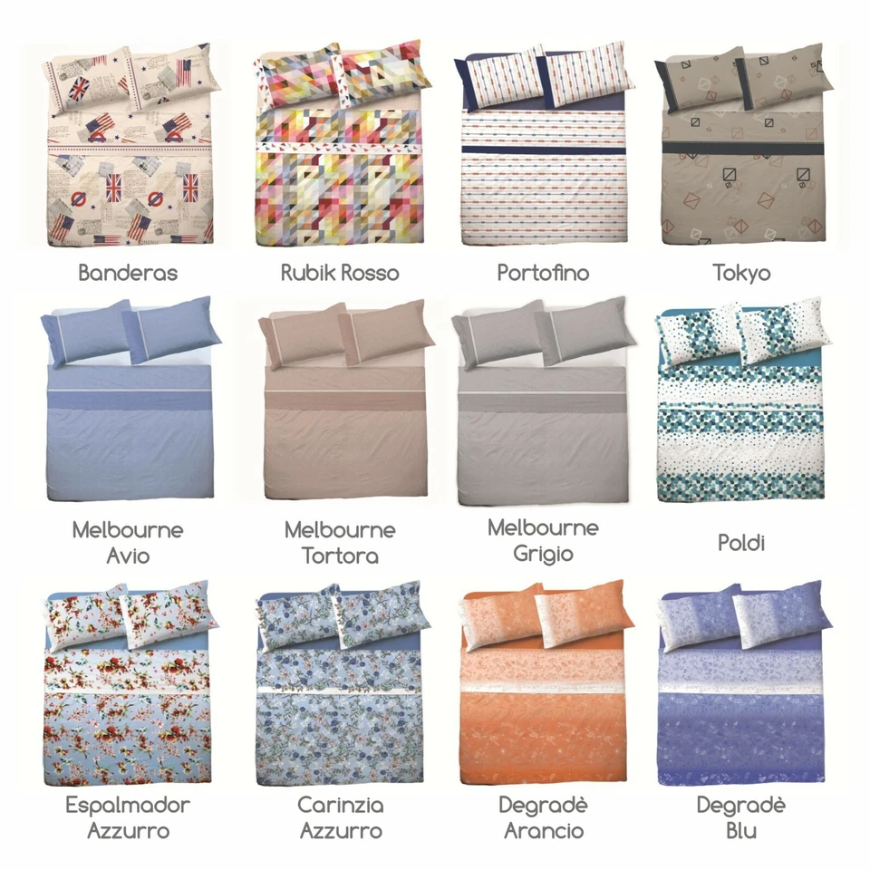 Lenzuola Venere Matrimoniale Novia Set Completo Letto 2 piazze 100% puro Cotone - Immagine 1 di 1