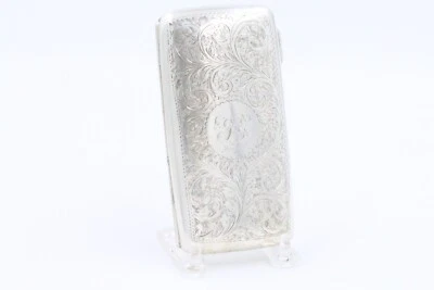 Estuche de cigarrillos JQ Ltd plata esterlina 1944 Birmingham - sello de pasajero león Foto 1 de 4