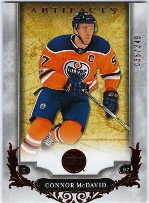 CONNOR MCDAVID 2018-19 Upper Deck Artifacts Hockey #101 Ruby Artifacts 035/349 - Image 1 of 2
