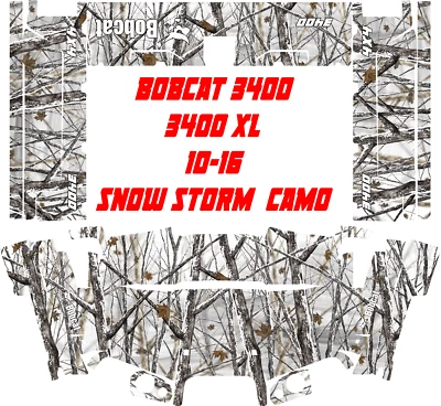 BOBCAT 3400 3400 XL 10-14 并排雪风暴迷彩包装贴花贴纸 — 第 1/2 张图片