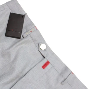 Kiton Anzughose Größe 52 36 US in hellblau meliert 100 % Wolle neu mit Etikett - Bild 1 von 17