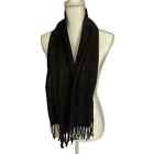 Geoffrey Beene Cashmere Made In Italy Grey Plaid Scarf  Fringe