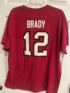 Tampa Bay Buccaneers Shirt XL Red NFL Football Tom Brady Short Sleeve T-Shirt - Picture 1 of 5