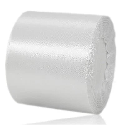 White Ribbon 3 Inch Wide x 25 Yards Satin Thick Ribbon for Easter Basket Gift... - Image 1 of 4