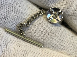 14K White Gold Diamond Tie Tack 1.22g Fine Jewelry Pin Round Prong - Picture 1 of 22